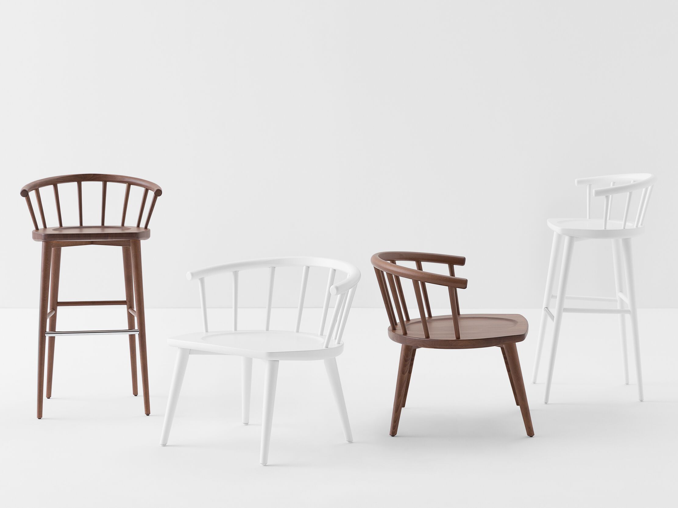 Высокий стул из бука с подлокотниками Billiani W ARCH-00127498 - Вид №3