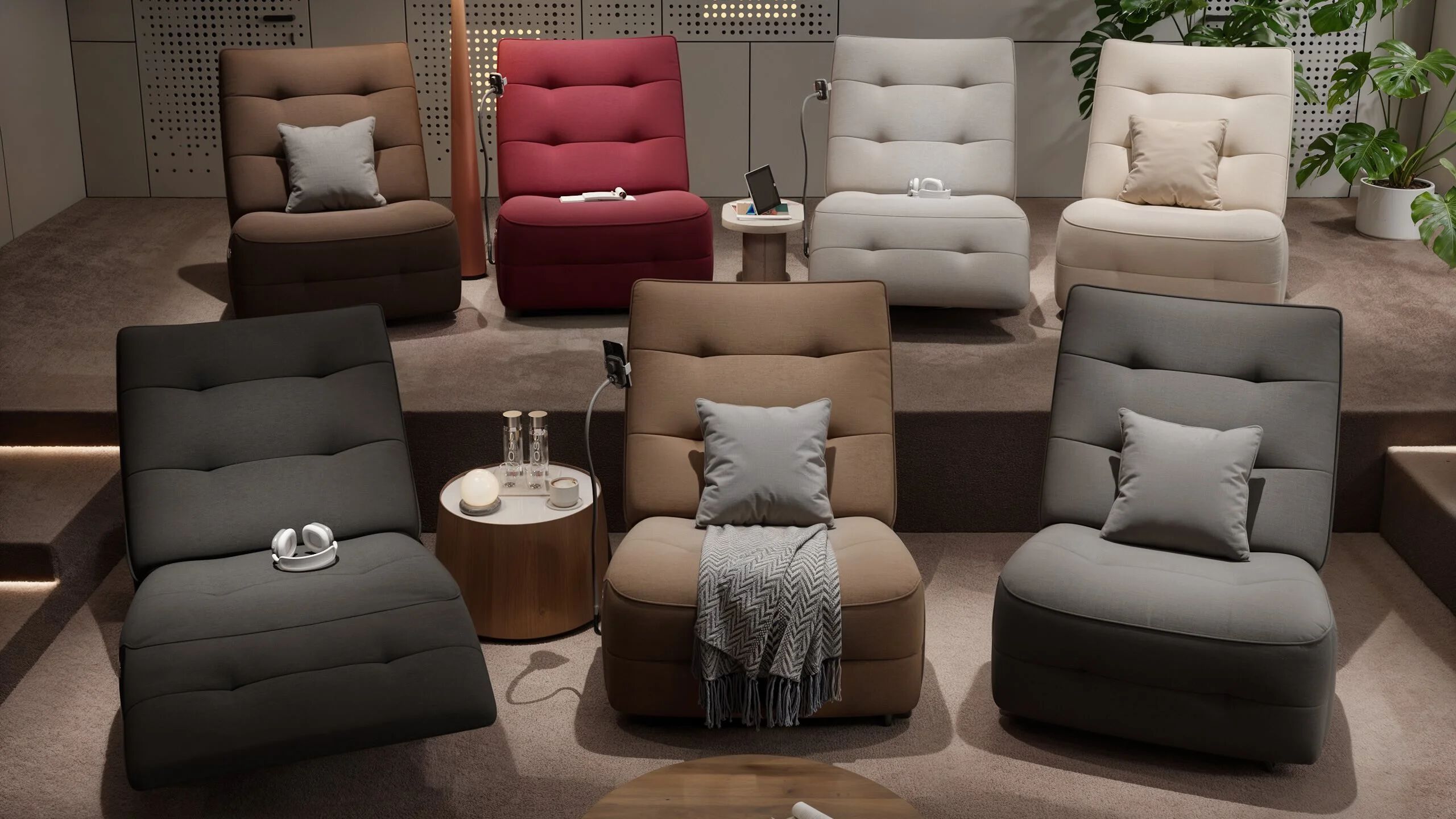 Тканевое вращающееся кресло с подставкой для ног Sofanella Боно ARCH-00054971 - Вид №6