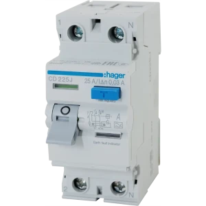 УЗО Hager CD225j 1P N 25 А 30 мА 4.5 кА AC