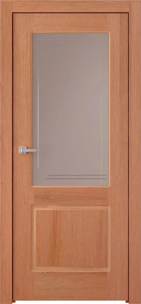 89161232 Дверь межкомнатная со стеклом Бристоль 60x200 см шпон цвет дуб американский без замка, без петель STLM-0903396