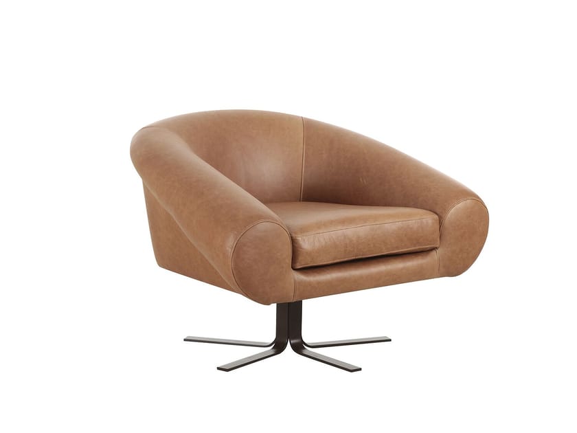 Кожаное вращающееся кресло с подлокотниками DÔME DECO Awaken ' 24 ARCH-00106491