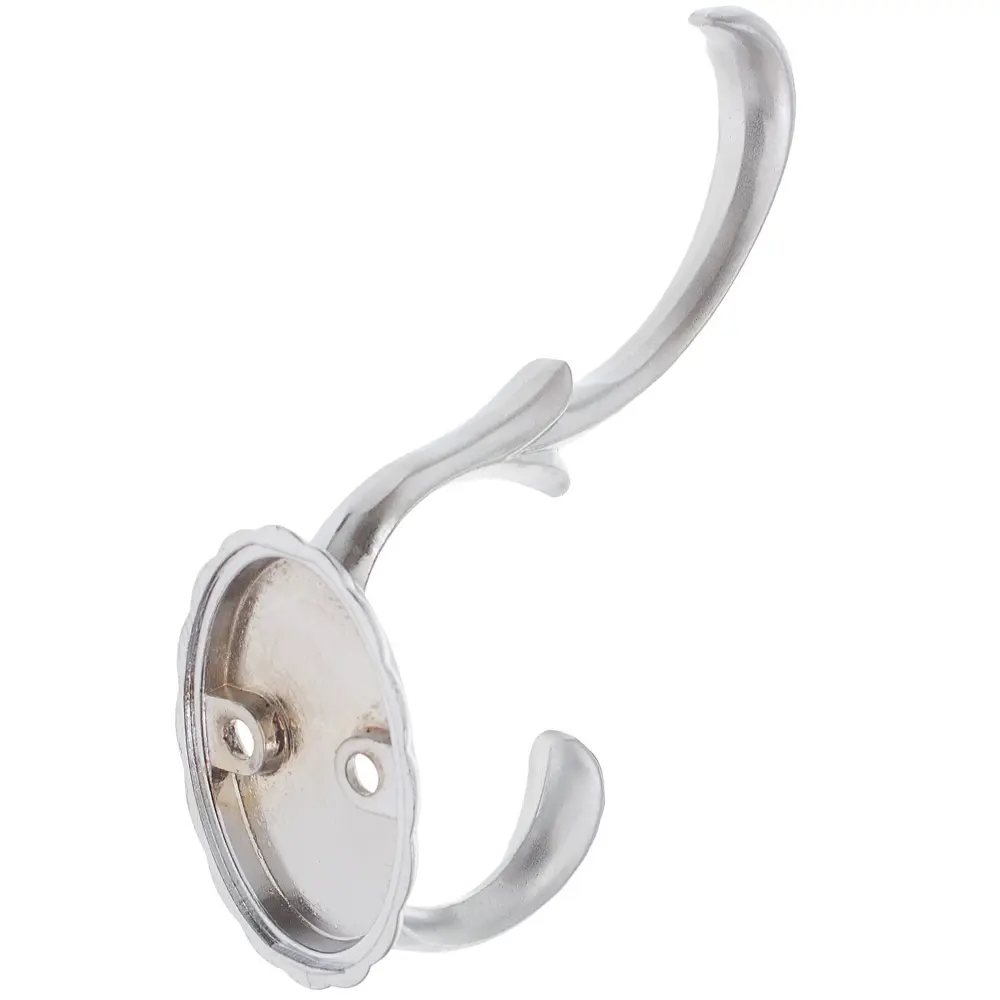 Крючок максимальная нагрузка 10 кг 80 мм сталь крепление на саморезы цвет матовый хром Santreyd STLM-2100831 - Вид №1