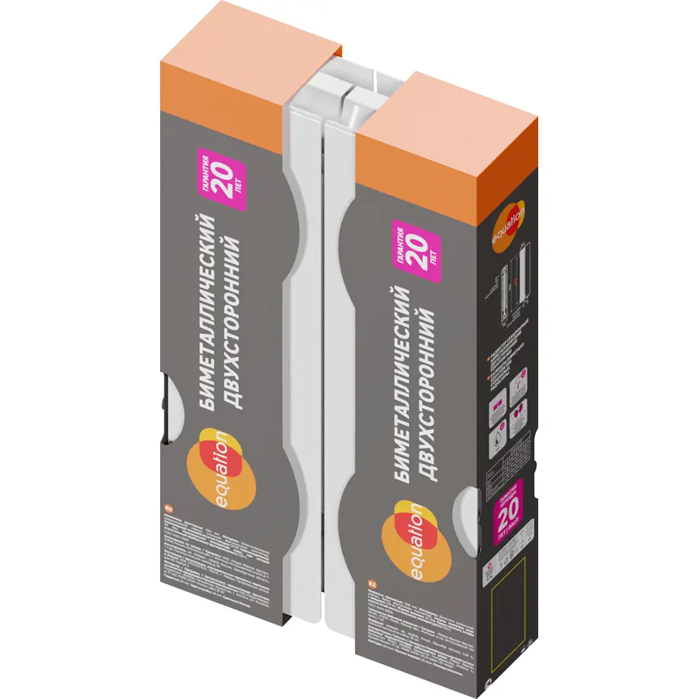 Радиатор секционный Equation Bimetal 500/90 4 секции боковое подключение биметалл белый STLM-2081148 - Вид №4