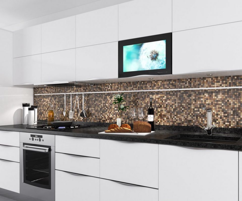 #22A12S-B Встраиваемый тв, ниша 38 см, 22", full hd, smart tv + подъемный механизм blum KITEQ Santreyd  - Вид №1