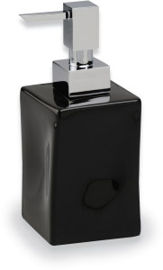 795(08-NE) Stil Haus Prisma, настольный керамический дозатор, цвет хром - черная керамика