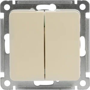 Выключатель встраиваемый Hegel Мастер 2 клавиши цвет слоновая кость