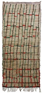 AFOLKI Прямоугольный шерстяной коврик с длинным ворсом и узором Azilal Taa695be
