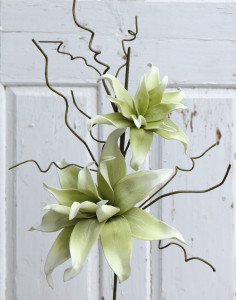 7953 807 a3 Искусственный мягкий цветок 'Blossom Branch', 2 цветка, 105 см, зелено-белый H-andreas