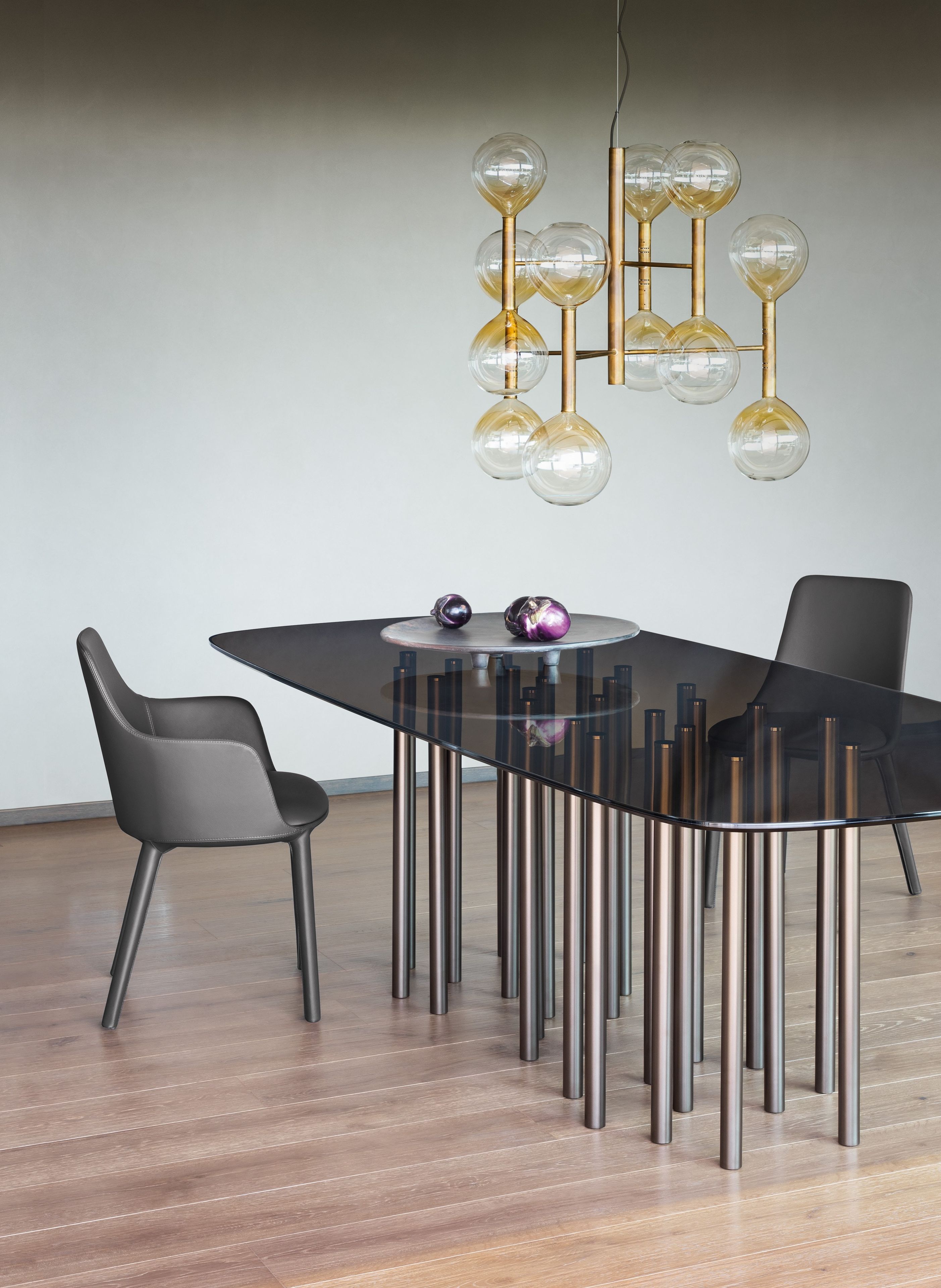 Стальной и стеклянный бочковый стол BONALDO MILLE ARCH-00116064 - Вид №2