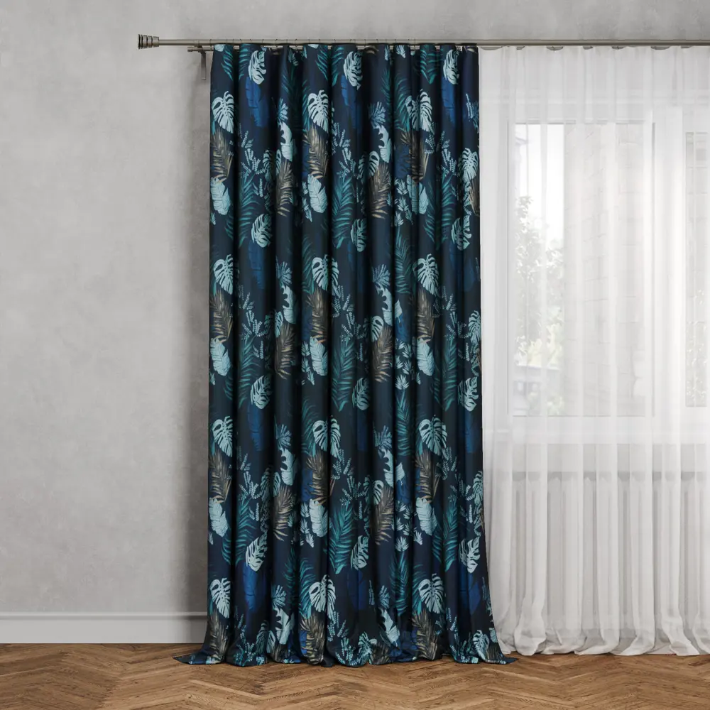 INSPIRE Aleida - штора на ленте с растительным принтом и скрытыми петлями 83716149 STLM-0043719