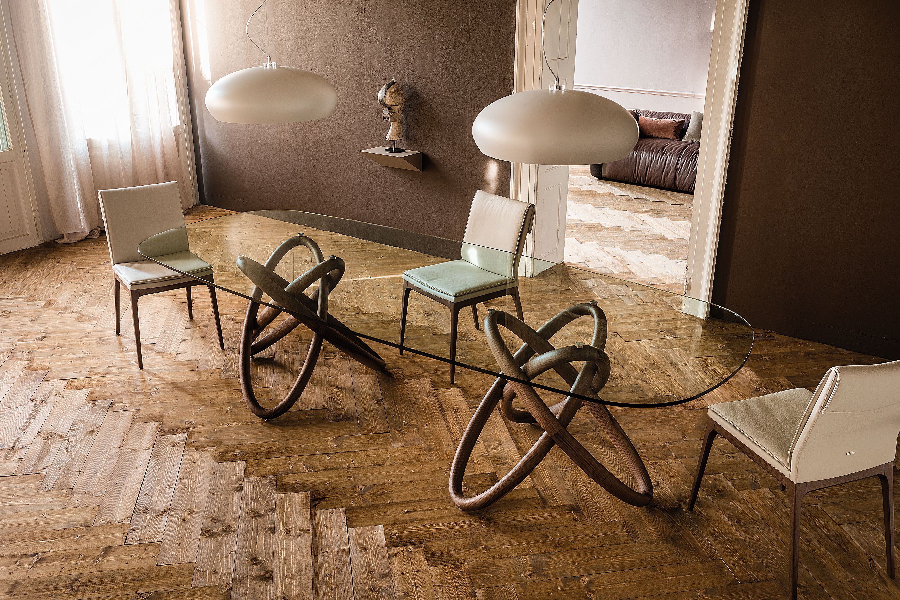 Стол из орехового дерева с хрустальным верхом Cattelan italia CARIOCA ARCH-00076595 - Вид №1