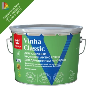 89350888 Антисептик кроющий Tikkurila Vinha Classic VC полуматовый прозрачный 9 л STLM-1407162