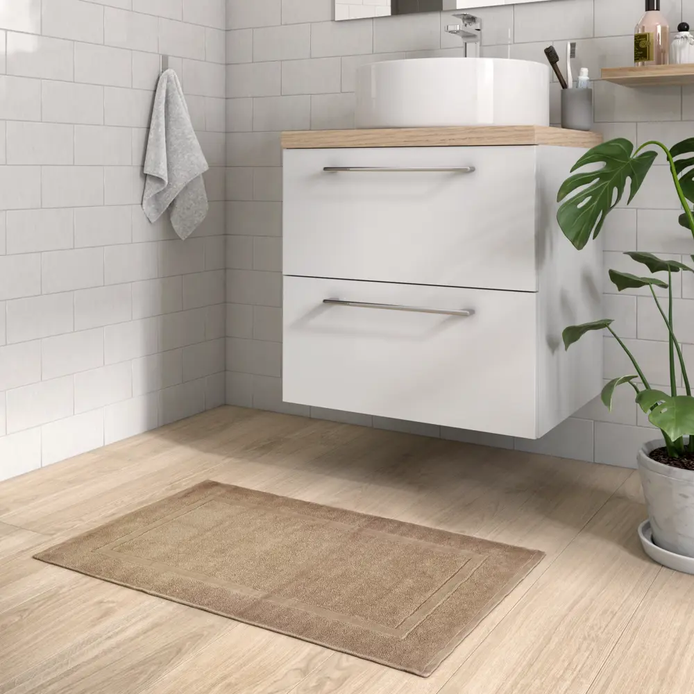 Коврик для ванной комнаты Sensea Terry 50x80 см цвет бежевый Без серии STLM-2135302 - Вид №4