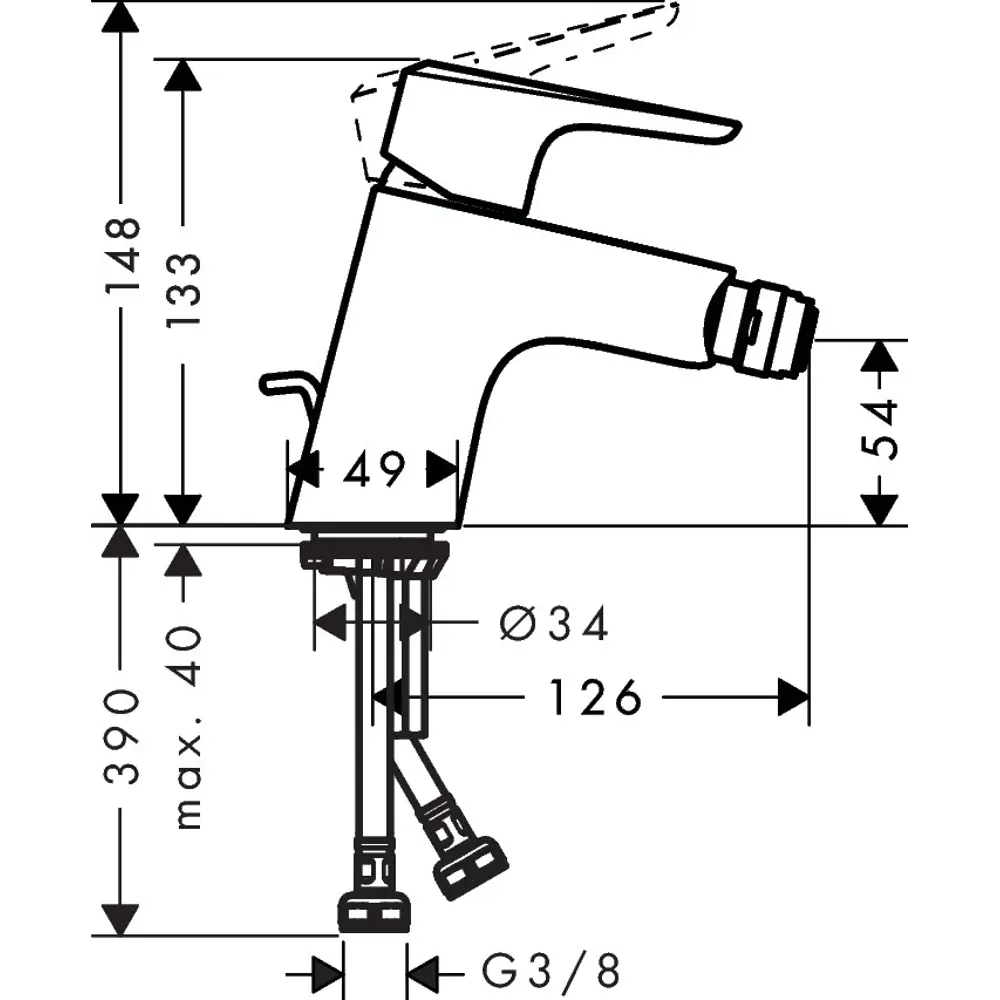 Смеситель для биде Hansgrohe Ecos, цвет хром STLM-2208372 - Вид №8