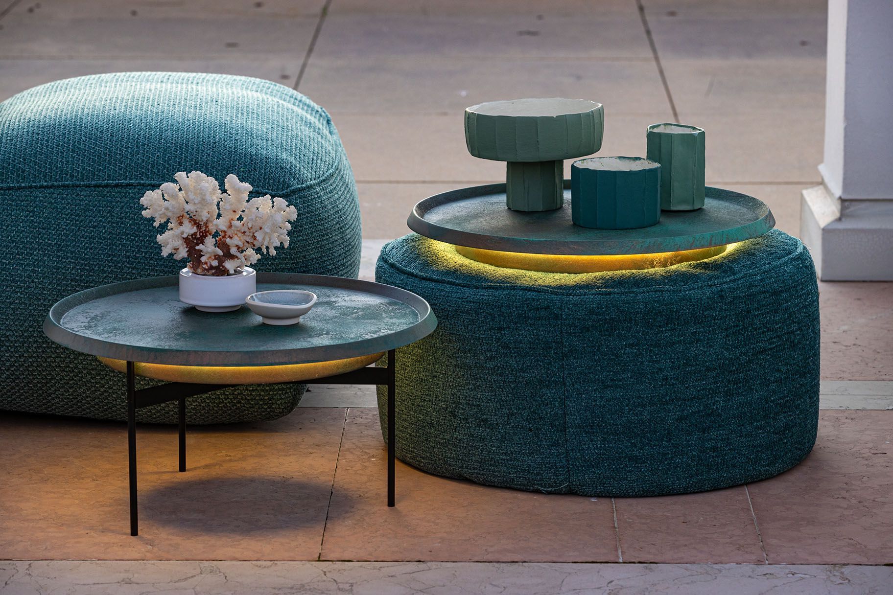 Полиуретановый светящийся лоток ткань круглый пуф GART Giò ARCH-00055862 - Вид №3