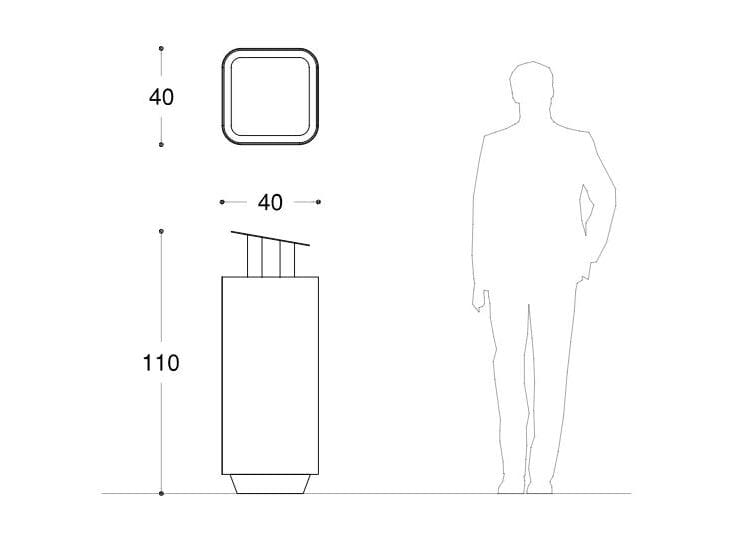 Корзина для мусора из оцинкованного листового металла с крышкой DIMCAR Гарри ARCH-00000557
