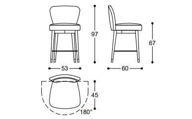 Высокий кожаный поворотный стул BLACK TIE Оливия ARCH-00054150 - Вид №2