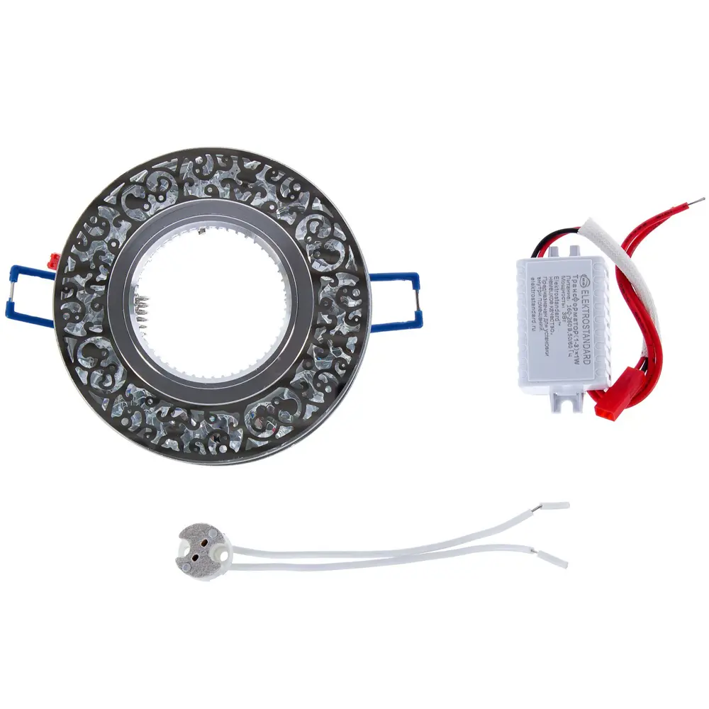 Спот точечный встраиваемый Vetro Luce с LED-подсветкой, GU5.3, 50 Вт, 1 м², цвет хром/прозрачный 16521476 STLM-2152062 Elektrostandard  - Вид №1