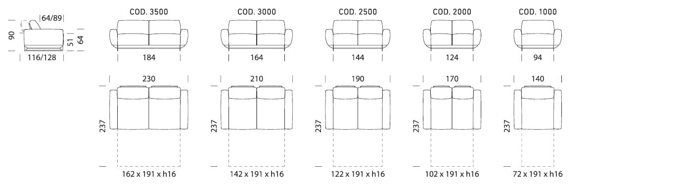 Двуспальный диван-кровать из ткани Dienne Salotti Views ARCH-00137871 - Вид №5