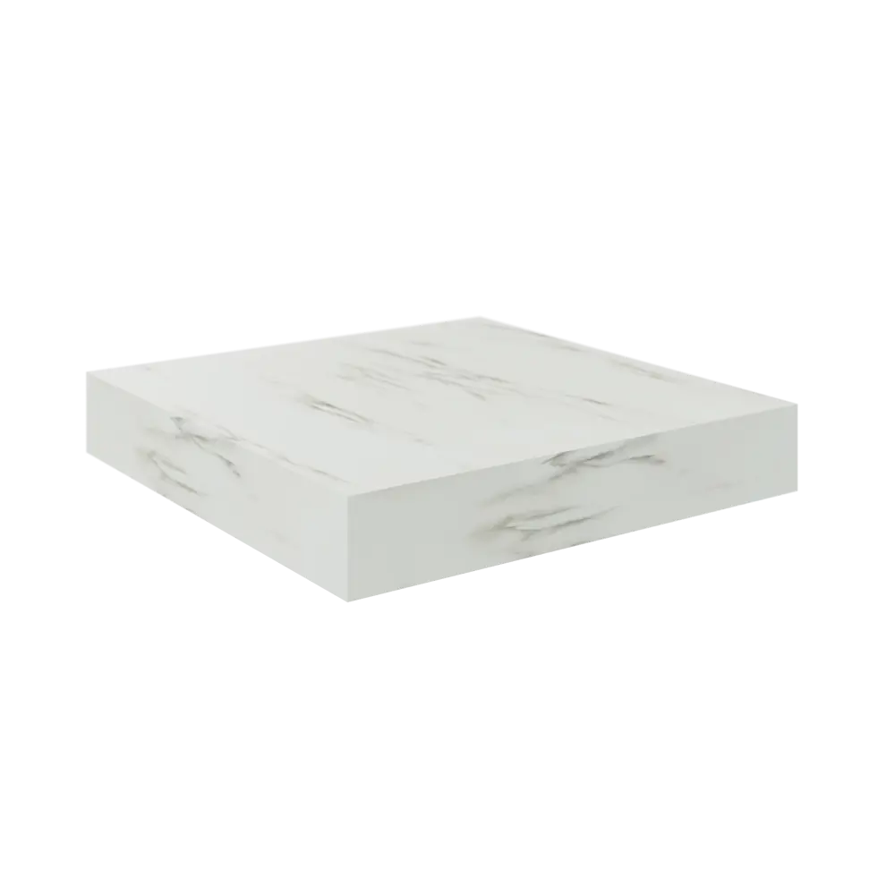 82877520 Полка настенная Spaceo White Marble 23x23.5 см МДФ цвет белый мрамор STLM-0037365