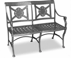 Oxley's Furniture Алюминиевая скамейка с подлокотниками Luxor Ludb