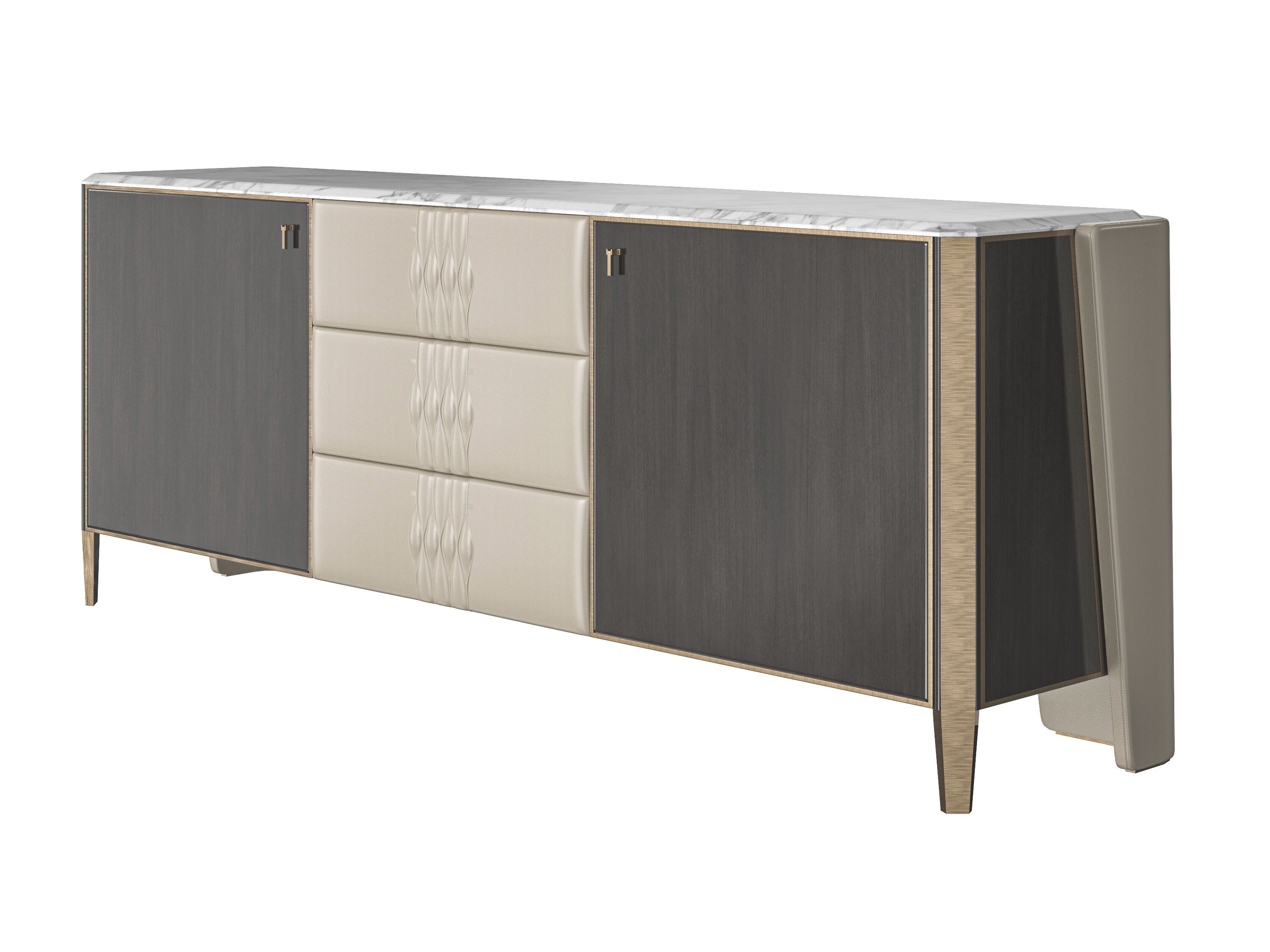 Шкаф из бука с ящиками Modenese Luxury Interiors LEATHERED ARCH-00007805 - Вид №1