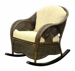 Кресло-качалка коричневое Mokkо ЭКО ДИЗАЙН ПЛЕТЕНАЯ 009714 Бежевый;коричневый