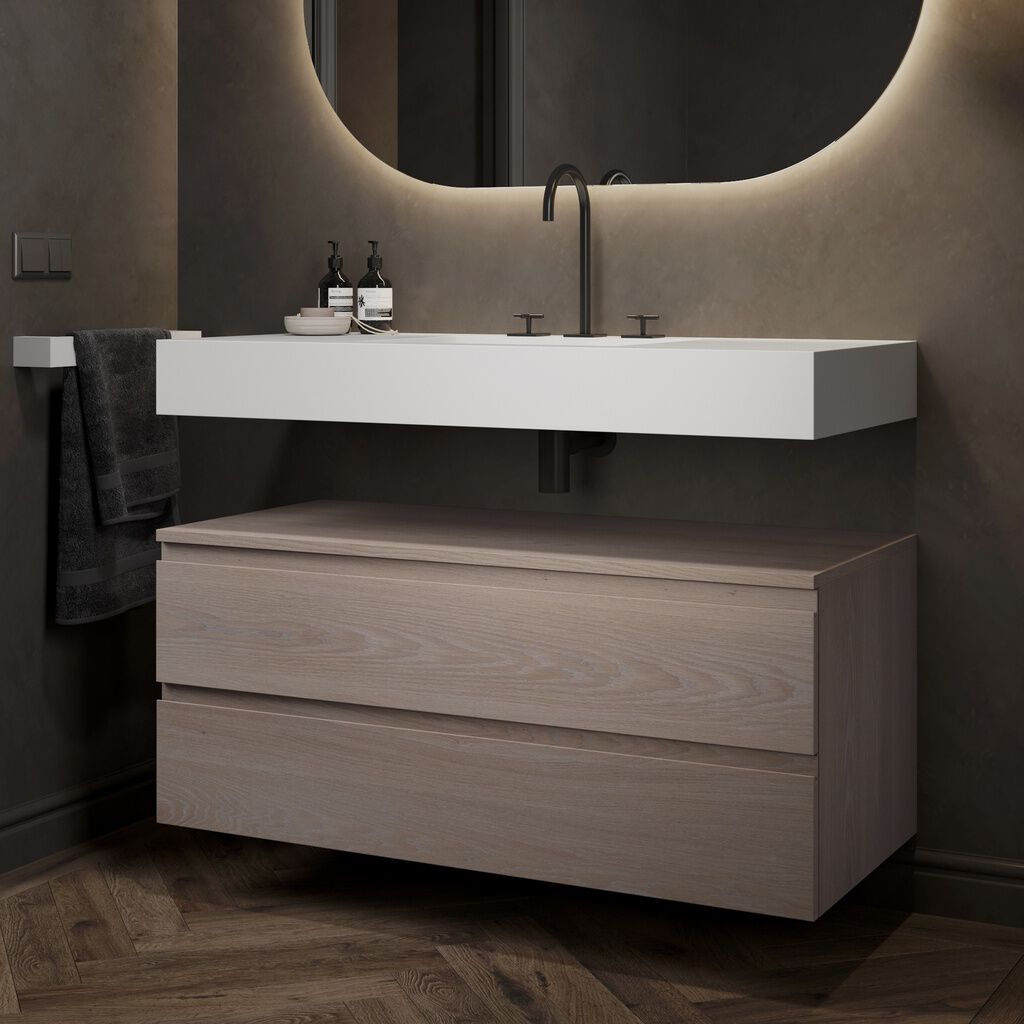 Подвесной шкаф для ванной комнаты из массива дерева с ящиками RILUXA Gaia ARCH-00086548 - Вид №6