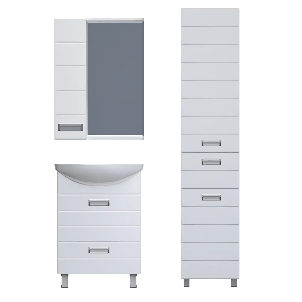 Шкаф зеркальный «Венто» 70 см цвет белый VIGO STLM-2030355 - Вид №2