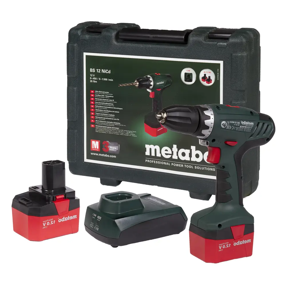 Шуруповерт аккумуляторный Metabo BS 12, 12 В Ni-Cd 2х1.7 Ач STLM-2134801 - Вид №3