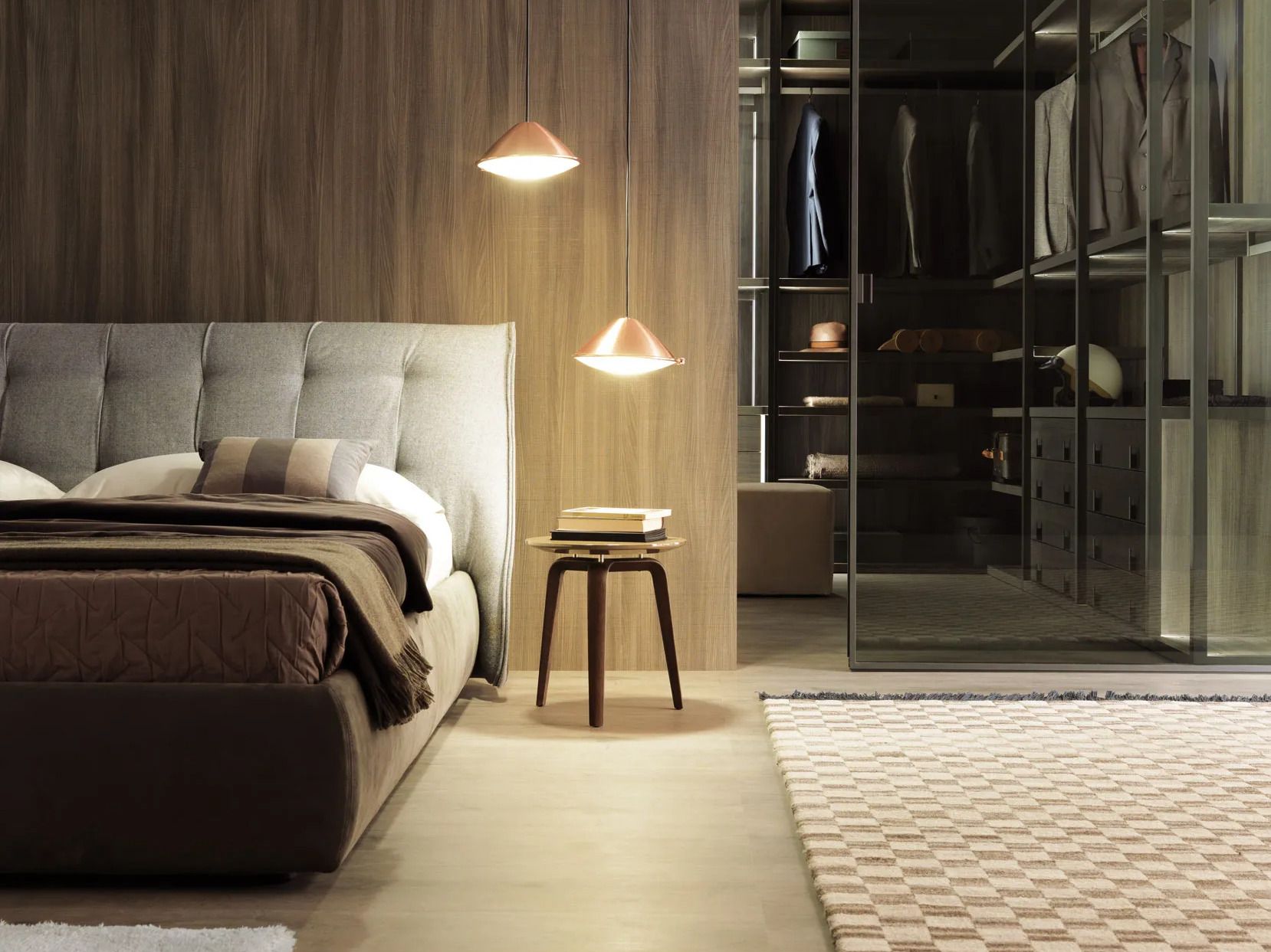 Замшевая кровать с капитонным изголовьем MisuraEmme SUMO ARCH-00092663 - Вид №1