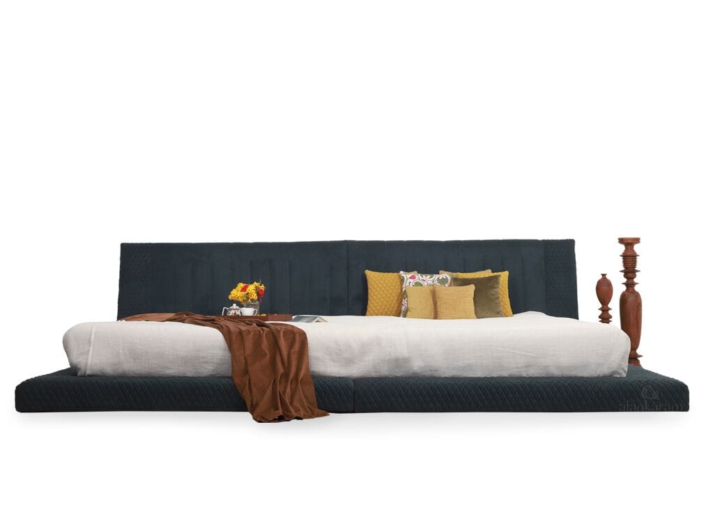Двуспальная кровать из ткани с мягким изголовьем Alankaram DUUBID ARCH-00030432 - Вид №1