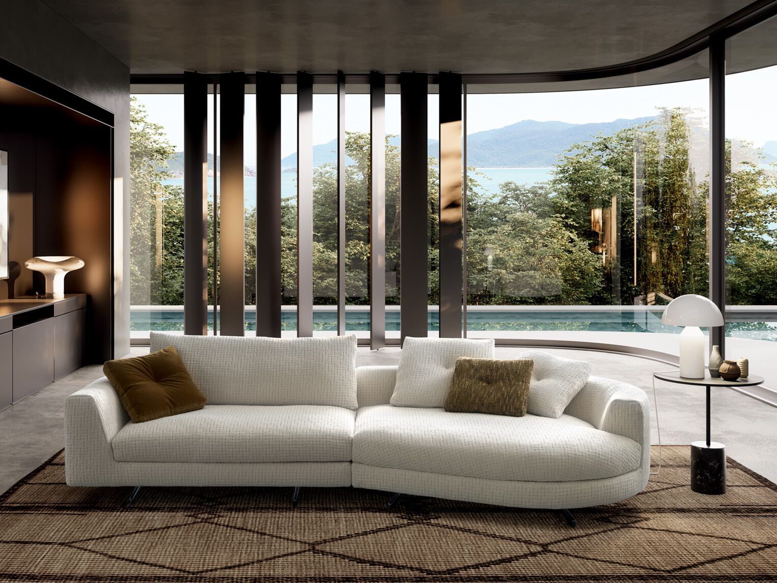 Секционный диван с полуостровом VALENTINI Эдуард новый ARCH-00037967