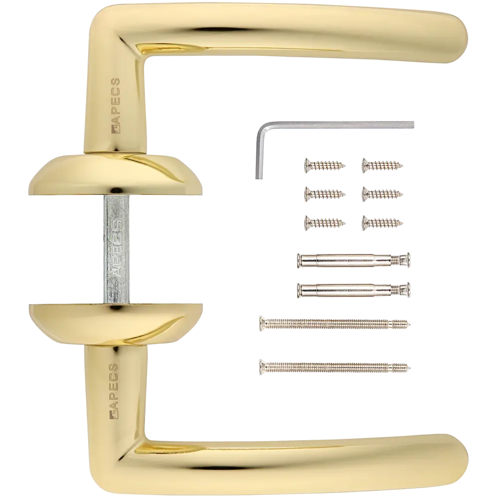 Ручка дверная на розетке Apecs «Premier» H-0590-A-G, алюминий, цвет золото STLM-2045611 - Вид №1
