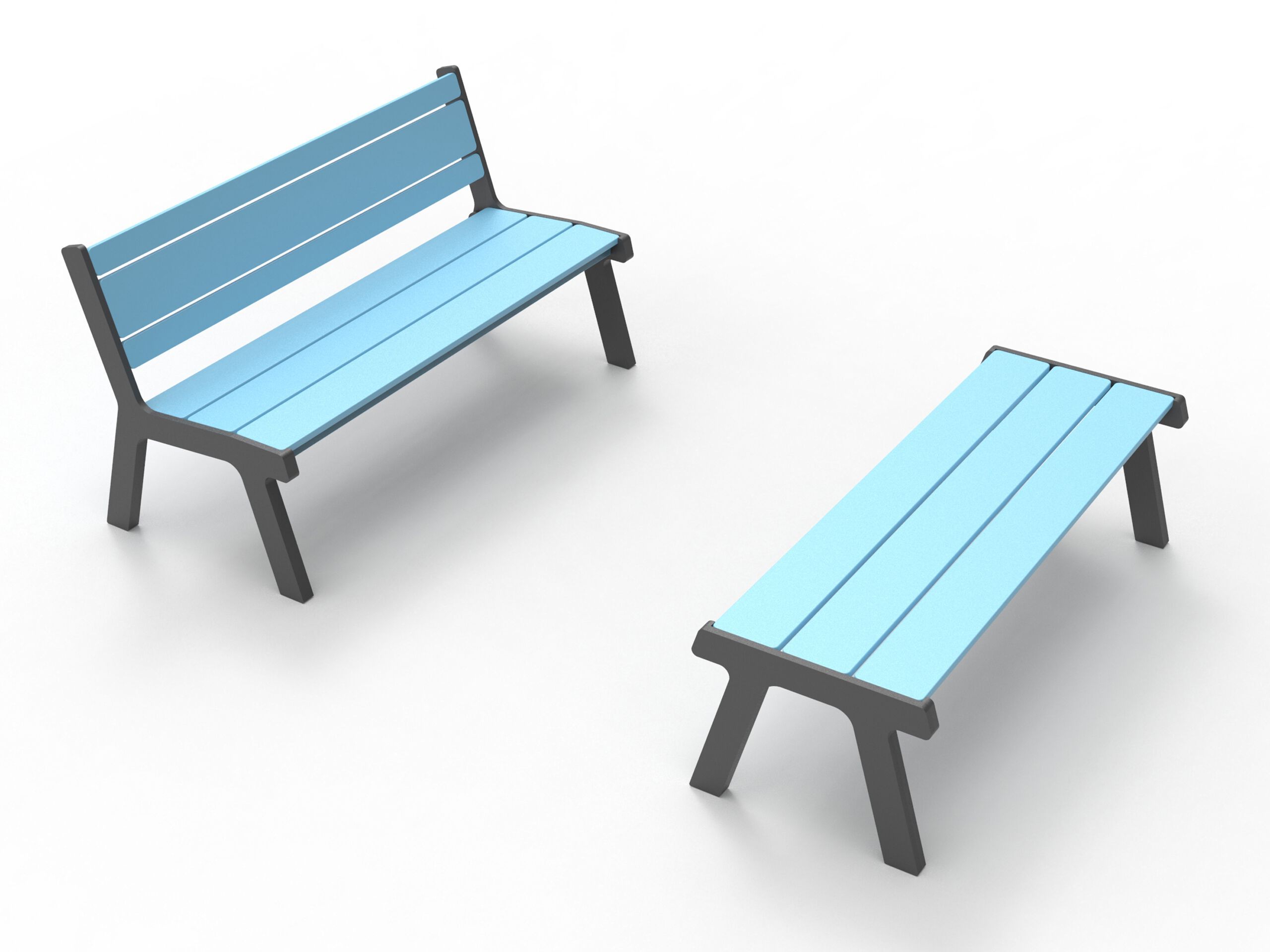 Скамейка из полиэтилена со спинкой Donye MOONLIGHT ARCH-00061342 - Вид №5