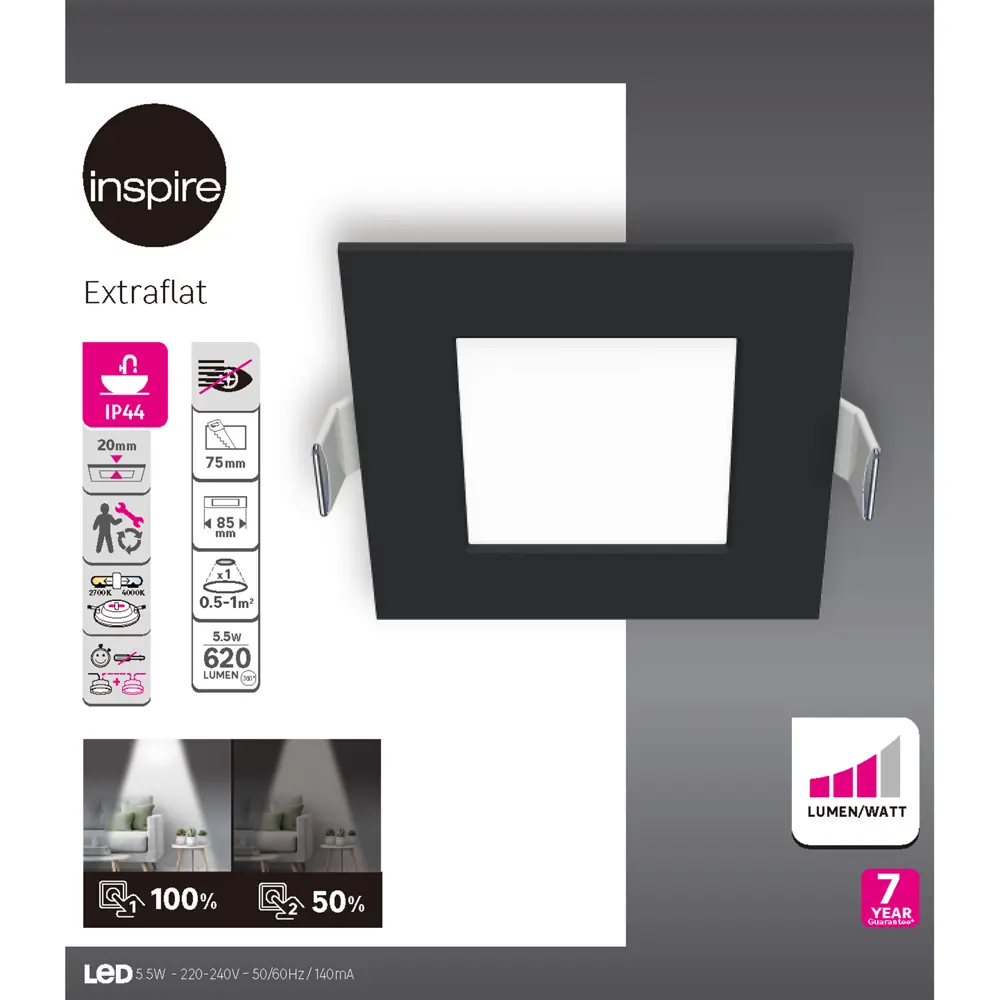 INSPIRE Extraf XS - регулируемый влагозащищенный спот для современного интерьера 85323788 STLM-0933055 - Вид №4