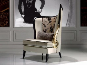 Rozzoni Мягкое кресло из ткани с высокой спинкой Paris