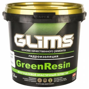 Гидроизоляция эластичная Glims GreenResin 1,3кг