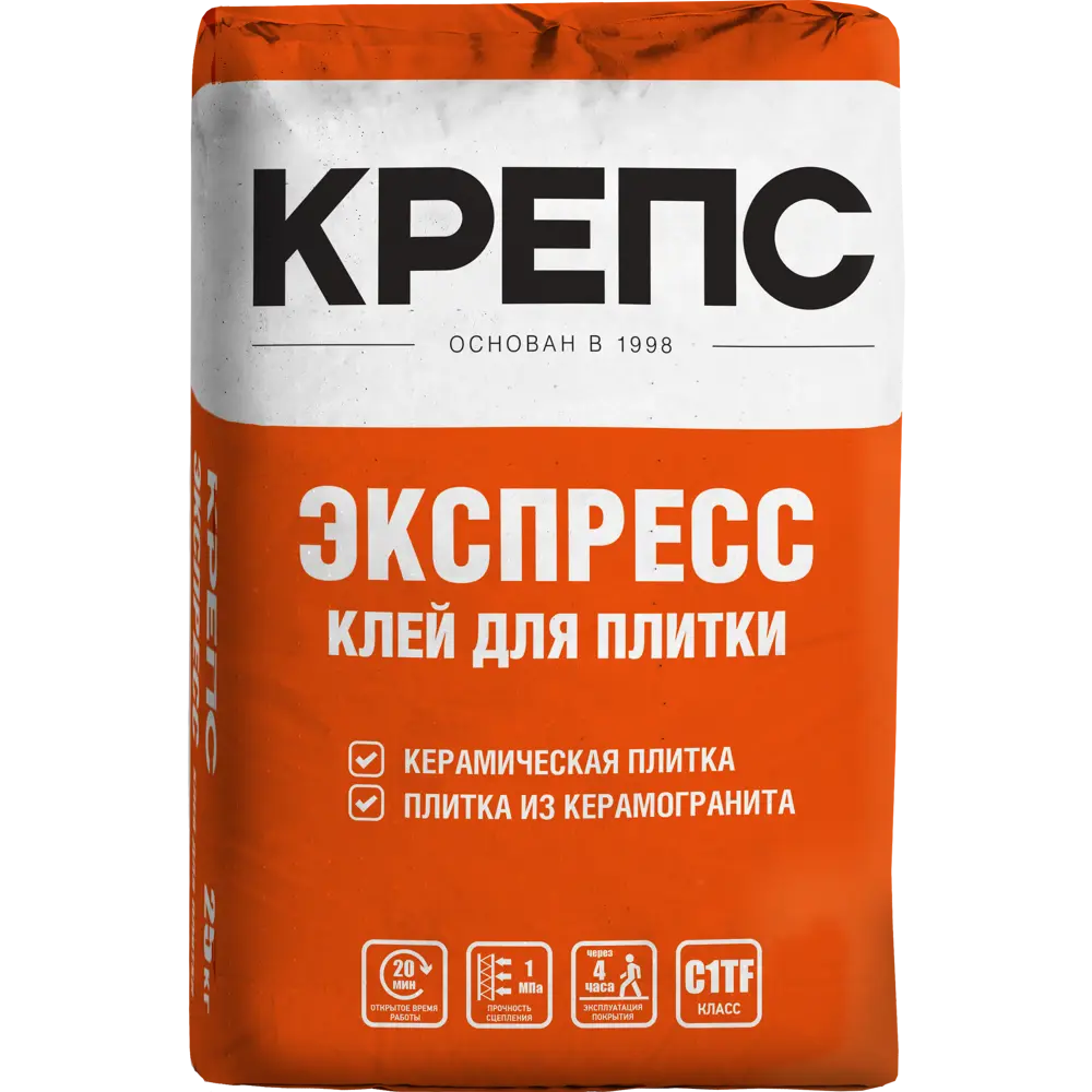Клей для плитки и камня Крепс Экспресс 25 кг STLM-2138017