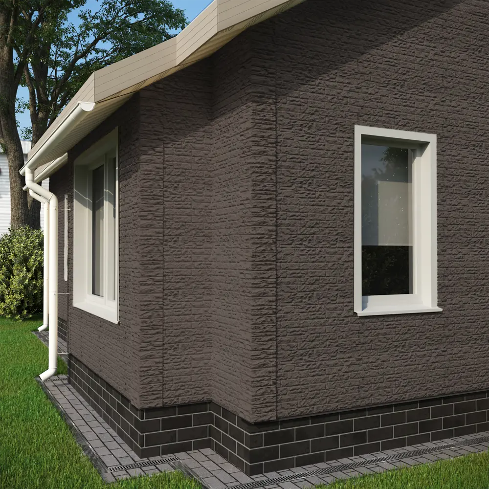 Фасадная панель Docke Dacha Песчаник слоистый цвет тёмно-коричневый 0.4 м² DÖCKE Эдель STLM-2161743 - Вид №3