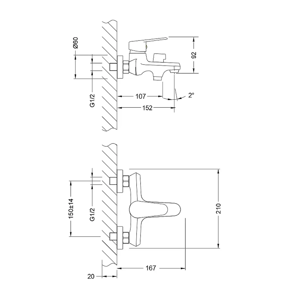 Смеситель Lemark Point LM0314C для ванны