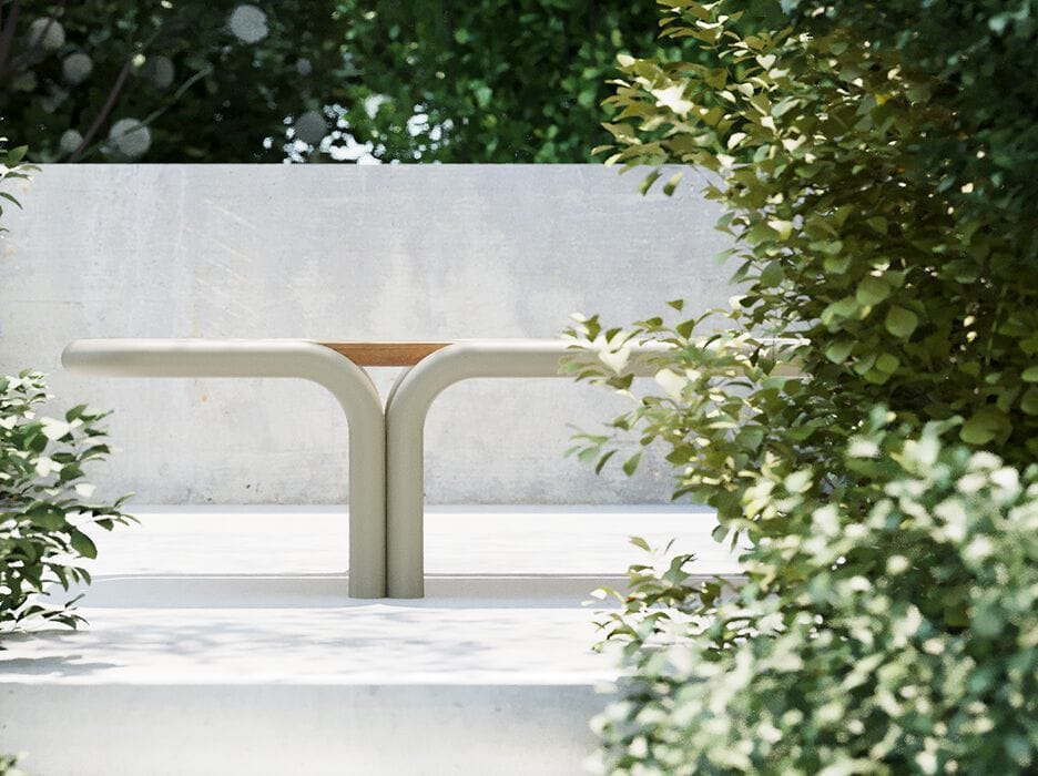 Стальная и деревянная скамья без спинки DIMCAR HELLO ARCH-00011559