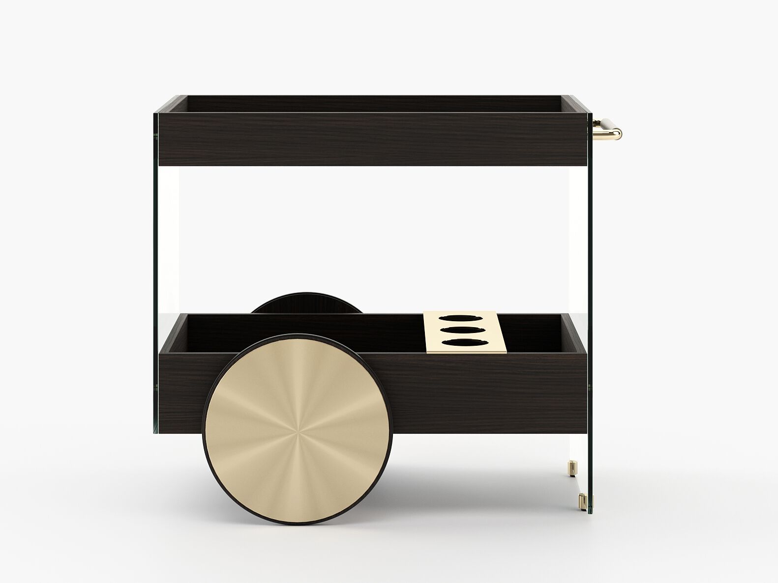 Деревянная и стеклянная тележка для еды Laskasas Essence ARCH-00090903 - Вид №5