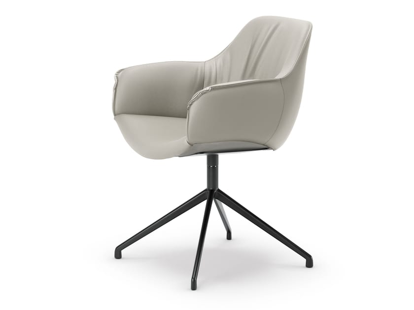 Кожаный поворотный стул с подлокотниками Cattelan italia Скарлетт ARCH-00044014