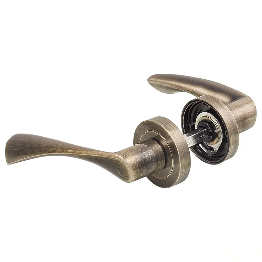 Ручки дверные на розетке Euro 117, алюминий, цвет старая бронза STLM-2106319