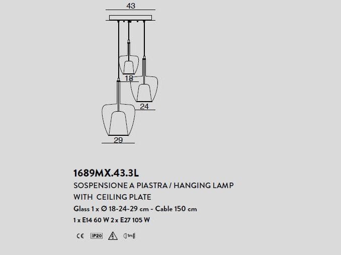 Подвесной светильник из дутого стекла Cangini & Tucci Clos ARCH-00041774 - Вид №8