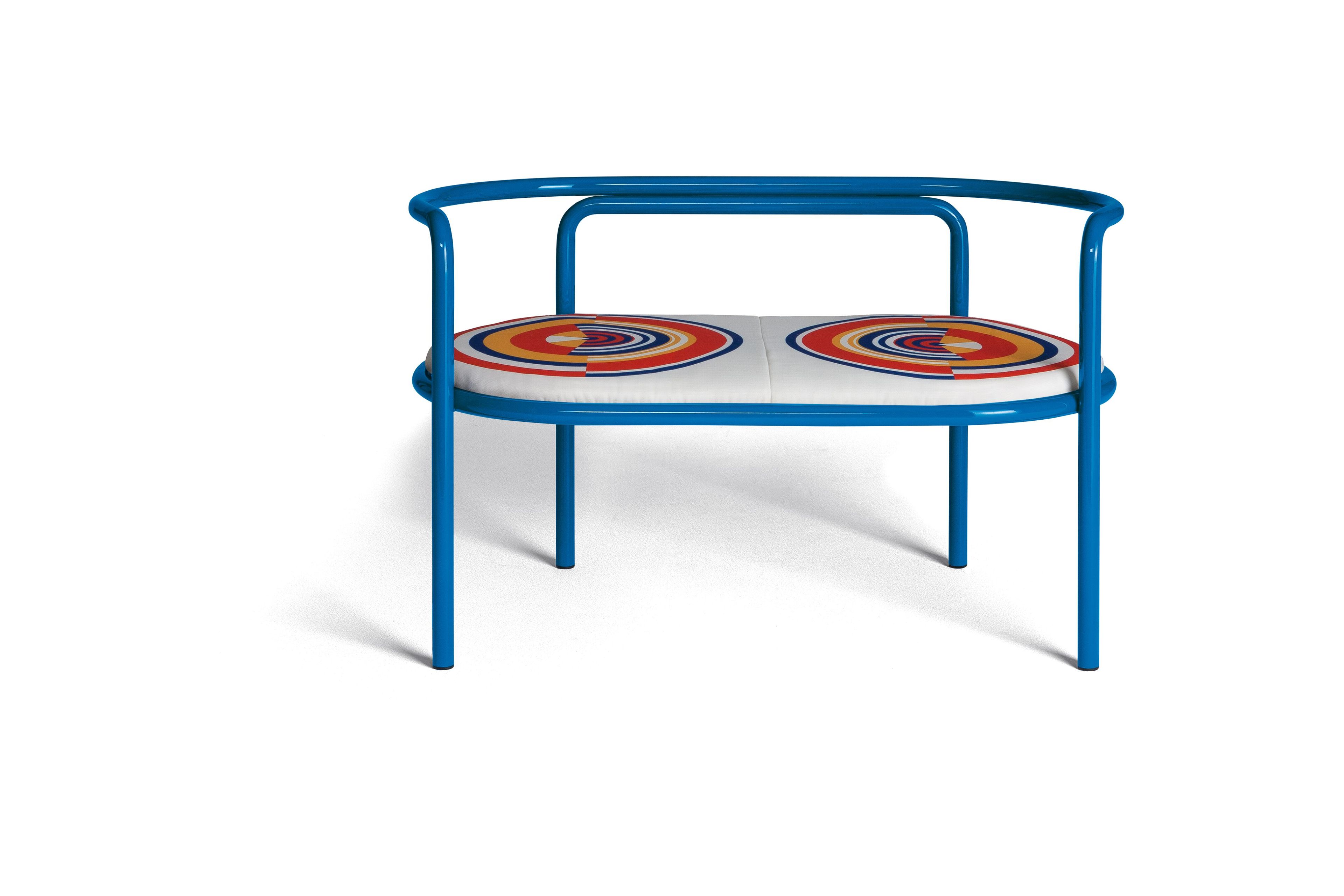 Стальная садовая скамейка с порошковым покрытием со спинкой Exteta Locus Solus ARCH-00137745 - Вид №2