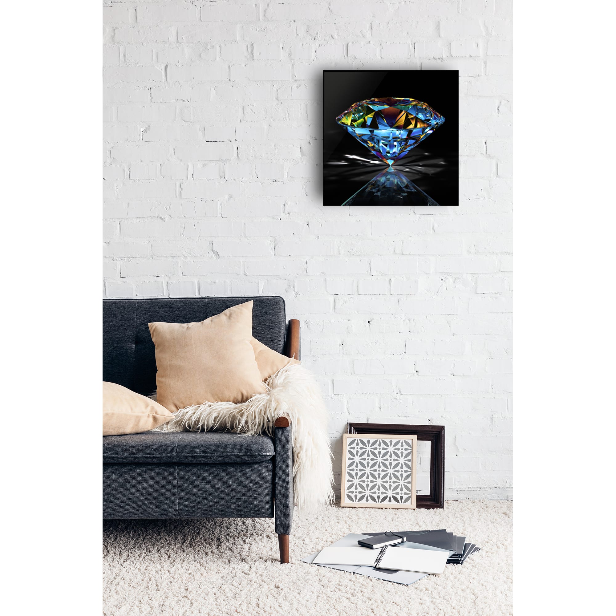 82242417 Картина на стекле «Сверкающий алмаз» 30х30 см Santreyd  - Вид №4