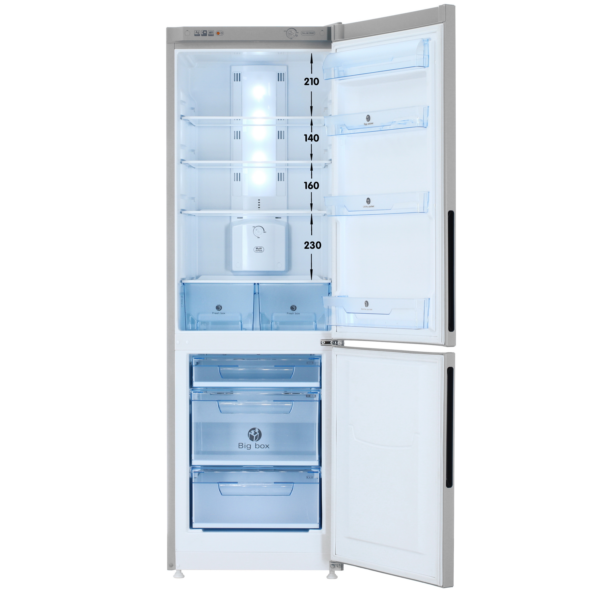 1363848 Холодильник с морозильником   Pozis RK-FNF-170 серебристый STDN-0005982 - Вид №1