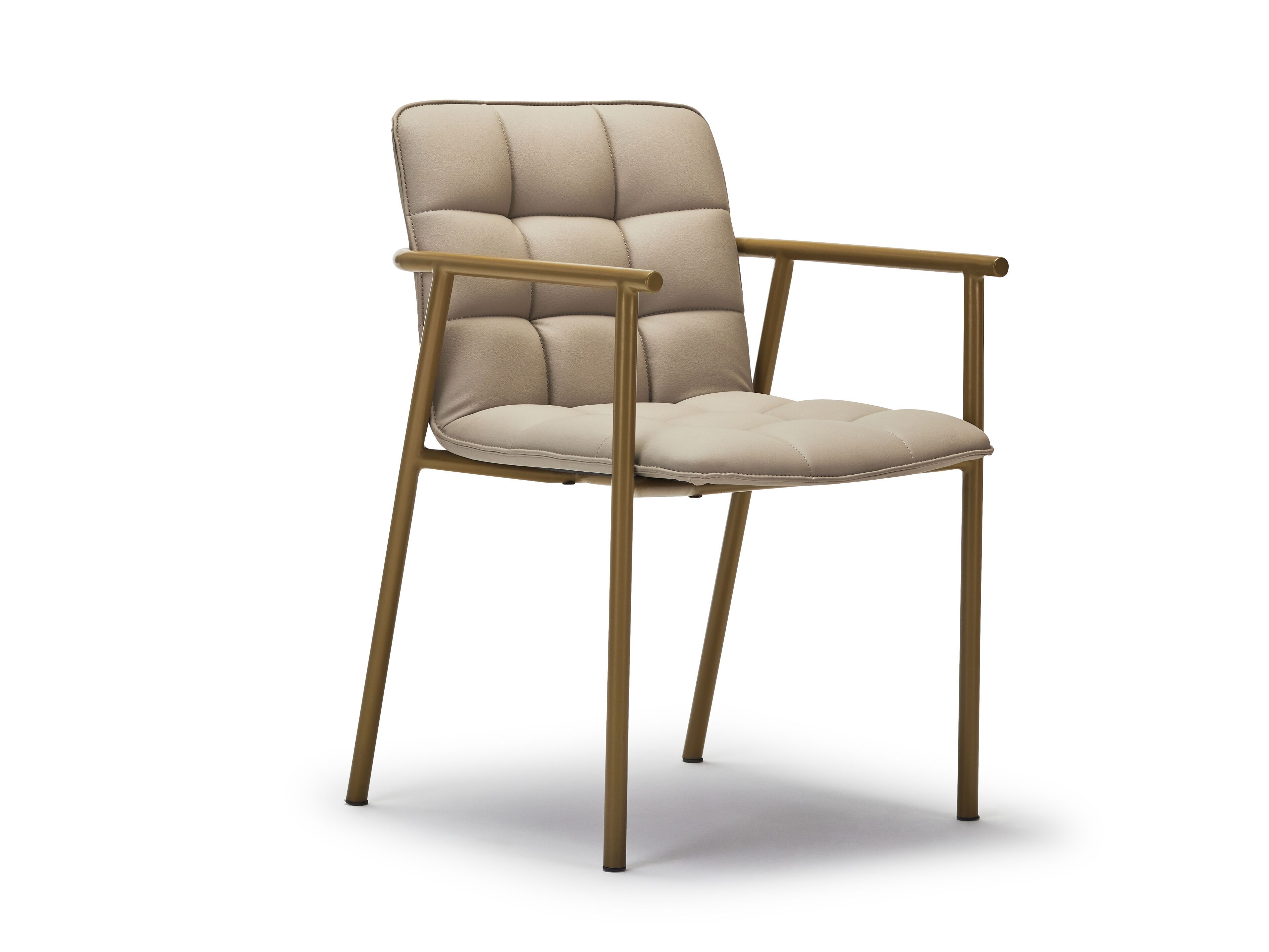 Кожаный и металлический садовый стул с подлокотниками Papell Design Squarez ARCH-00133368 - Вид №1